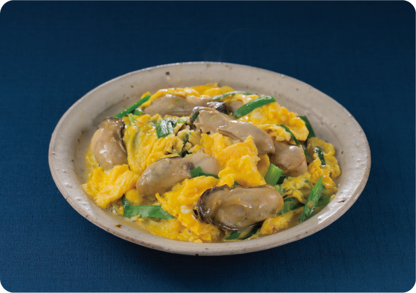 かきとにらの卵とじ